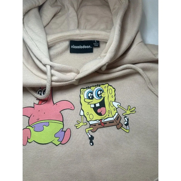 Nickelodeon Men's Spongebob Squarepants Hoodie Sweatshirt Tan Large Super Soft - Picture 3 of 9